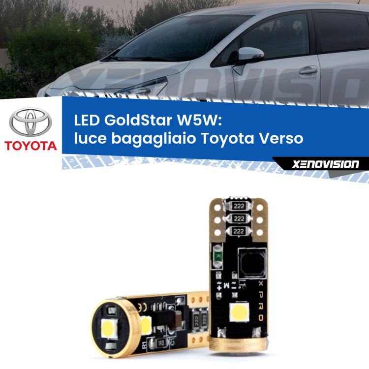 <strong>Luce Bagagliaio LED Toyota Verso</strong>  2009 - 2018: ottima luminosità a 360 gradi. Si inseriscono ovunque. Canbus, Top Quality.