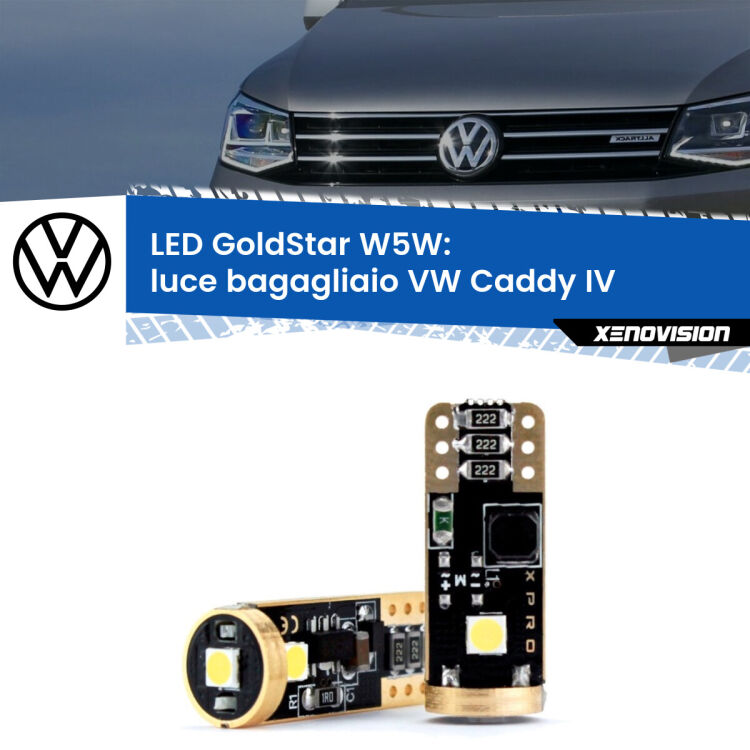 <strong>Luce Bagagliaio LED VW Caddy IV</strong>  2015 - 2017: ottima luminosità a 360 gradi. Si inseriscono ovunque. Canbus, Top Quality.