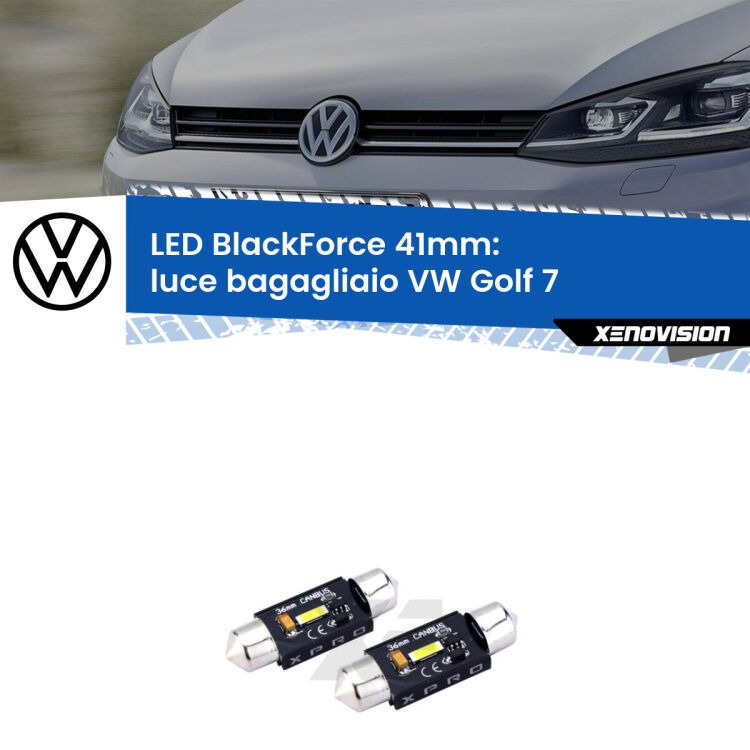 <strong>LED luce bagagliaio 41mm per VW Golf 7</strong>  2012 - 2019. Coppia lampadine <strong>C5W</strong>modello BlackForce Xenovision.