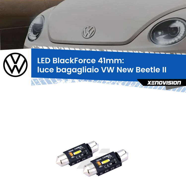 <strong>LED luce bagagliaio 41mm per VW New Beetle</strong> II 2011 - 2019. Coppia lampadine <strong>C5W</strong>modello BlackForce Xenovision.