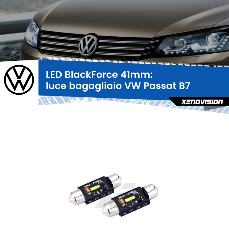 <strong>LED luce bagagliaio 41mm per VW Passat</strong> B7 2010 - 2014. Coppia lampadine <strong>C5W</strong>modello BlackForce Xenovision.