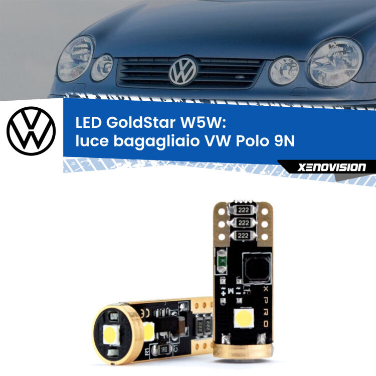 <strong>Luce Bagagliaio LED VW Polo</strong> 9N 2002 - 2008: ottima luminosità a 360 gradi. Si inseriscono ovunque. Canbus, Top Quality.