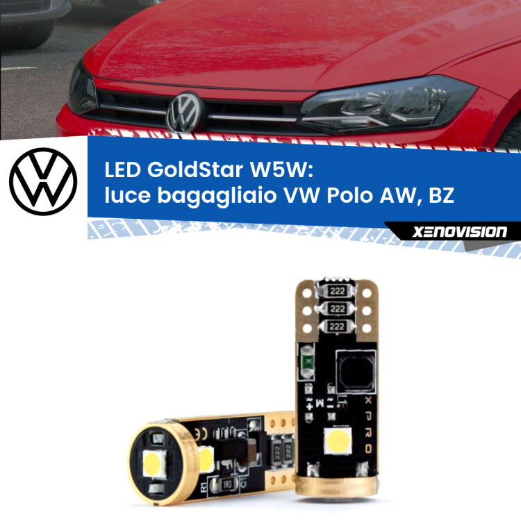 <strong>Luce Bagagliaio LED VW Polo</strong> AW, BZ 2017 in poi: ottima luminosità a 360 gradi. Si inseriscono ovunque. Canbus, Top Quality.