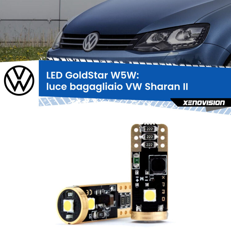 <strong>Luce Bagagliaio LED VW Sharan</strong> II nel baule: ottima luminosità a 360 gradi. Si inseriscono ovunque. Canbus, Top Quality.