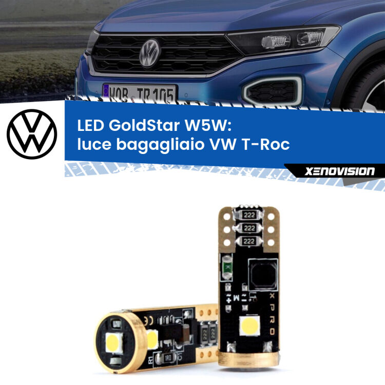 <strong>Luce Bagagliaio LED VW T-Roc</strong>  2017 in poi: ottima luminosità a 360 gradi. Si inseriscono ovunque. Canbus, Top Quality.