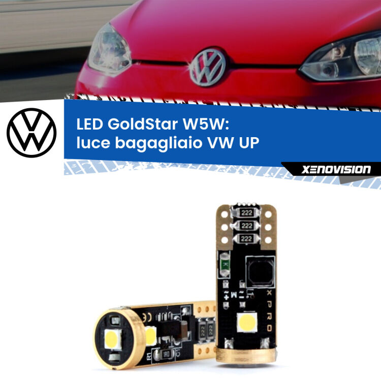 <strong>Luce Bagagliaio LED VW UP</strong>  2011 in poi: ottima luminosità a 360 gradi. Si inseriscono ovunque. Canbus, Top Quality.