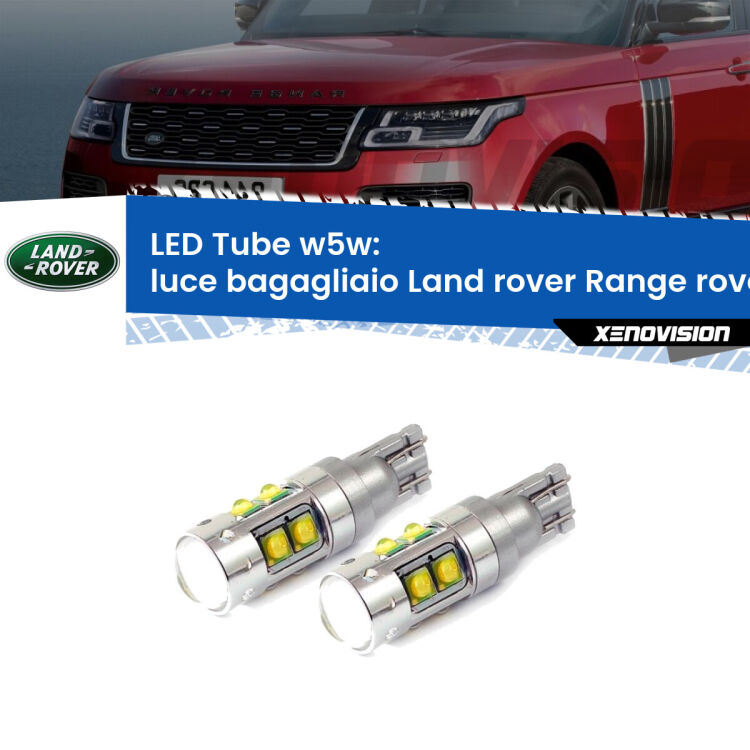 <strong>Luce Bagagliaio LED 6000k per Land rover Range rover III</strong> L322 2002 - 2012. Lampadine <strong>W5W</strong> canbus modello Tube, luce bianco lunare, lunga durata e compatibilità.