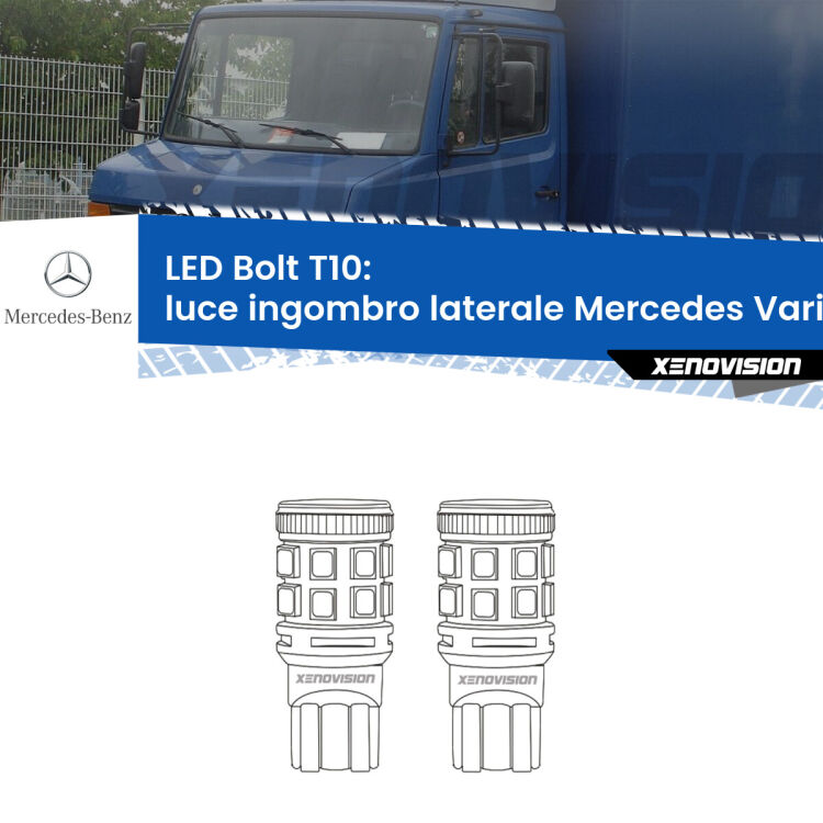 <strong>Luce ingombro laterale LED per Mercedes Vario</strong>  1996 - 2013. Coppia lampade <strong>T10</strong> modello Bolt canbus.