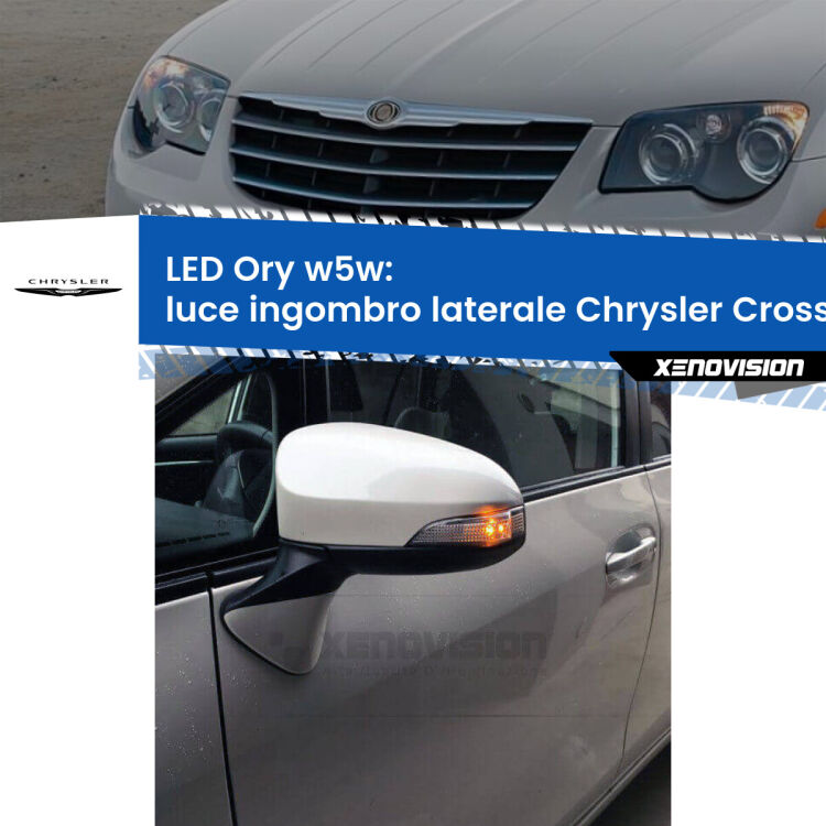 <strong>LED luce ingombro laterale w5w per Chrysler Crossfire</strong>  2003 - 2007. Una lampadina <strong>w5w</strong> canbus luce arancio modello Ory Xenovision.