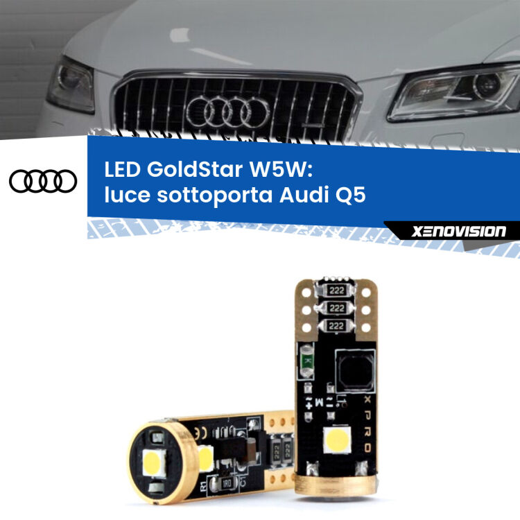 <strong>Luce Sottoporta LED Audi Q5</strong>  2008 - 2017: ottima luminosità a 360 gradi. Si inseriscono ovunque. Canbus, Top Quality.