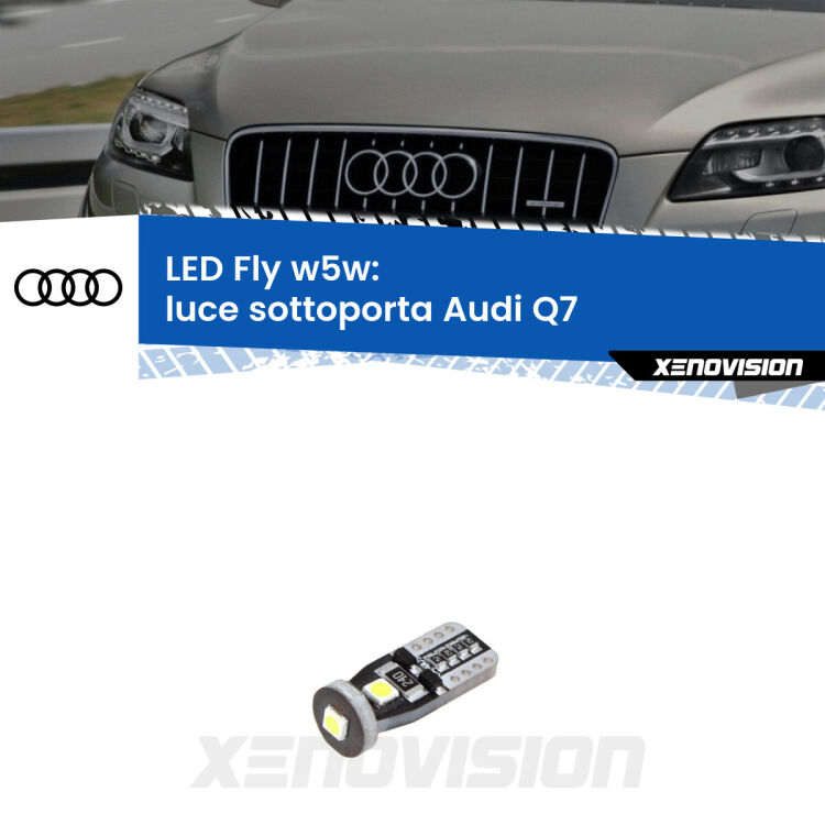 <strong>luce sottoporta LED per Audi Q7</strong>  2006 - 2015. Coppia lampadine <strong>w5w</strong> Canbus compatte modello Fly Xenovision.