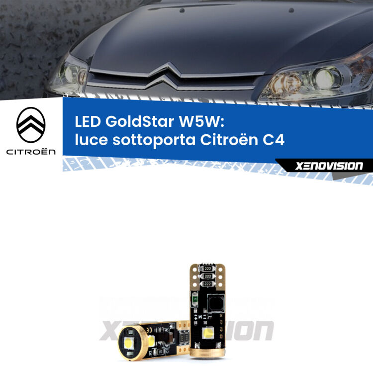 <strong>Luce Sottoporta LED Citroën C4</strong>  2004 - 2011: ottima luminosità a 360 gradi. Si inseriscono ovunque. Canbus, Top Quality.