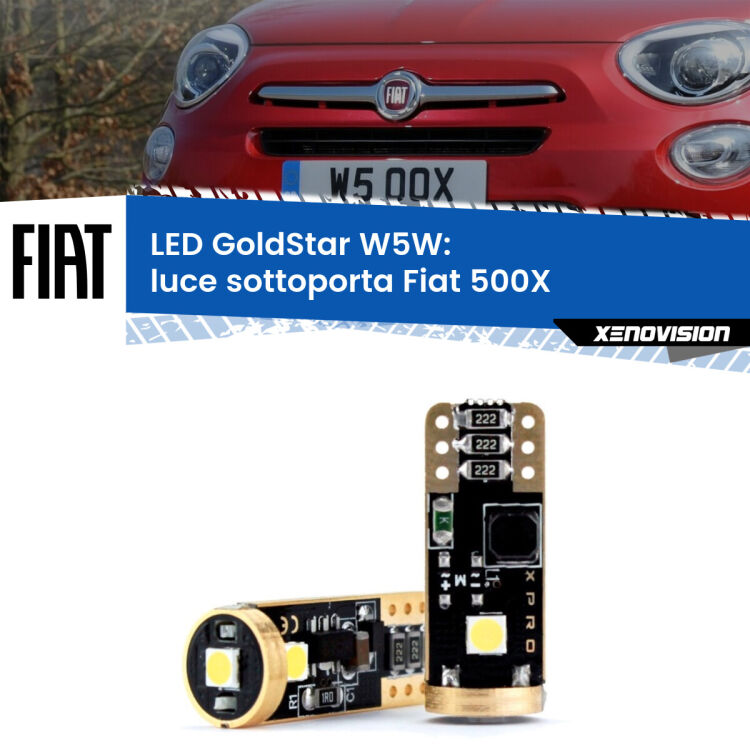 <strong>Luce Sottoporta LED Fiat 500X</strong>  2014 in poi: ottima luminosità a 360 gradi. Si inseriscono ovunque. Canbus, Top Quality.