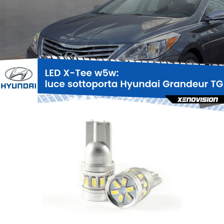 <strong>LED luce sottoporta per Hyundai Grandeur</strong> TG 2005 - 2011. Lampade <strong>W5W</strong> modello X-Tee Xenovision top di gamma.