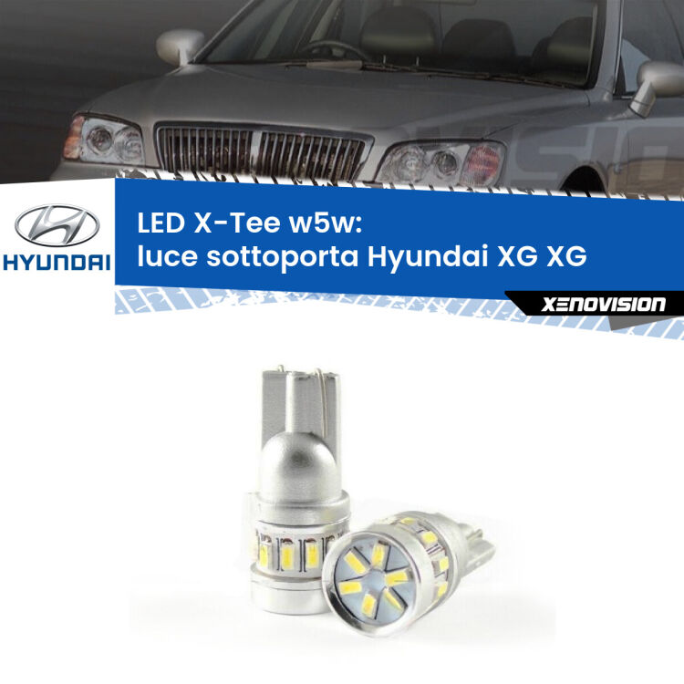 <strong>LED luce sottoporta per Hyundai XG</strong> XG 1998 - 2005. Lampade <strong>W5W</strong> modello X-Tee Xenovision top di gamma.