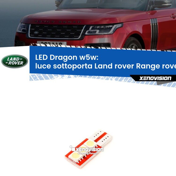 FINE SERIE: NO GARANZIA <strong>LED luce sottoporta per Land rover Range rover II</strong> P38A 1994 - 2002. Lampade <strong>W5W</strong> a illuminazione laterale modello Dragon Xenovision.