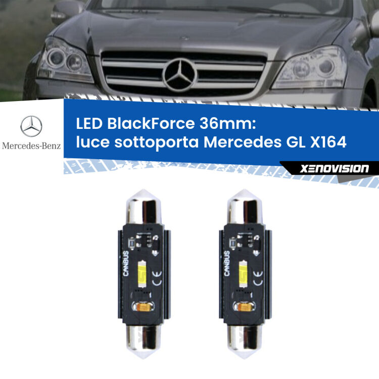 <strong>Luce Sottoporta LED per Mercedes GL</strong> X164 2006 - 2012. Coppia lampade <strong>C5W</strong> 36mm modello BlackForce canbus.