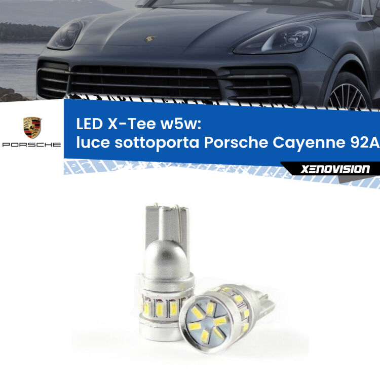 <strong>LED luce sottoporta per Porsche Cayenne</strong> 92A 2010 in poi. Lampade <strong>W5W</strong> modello X-Tee Xenovision top di gamma.