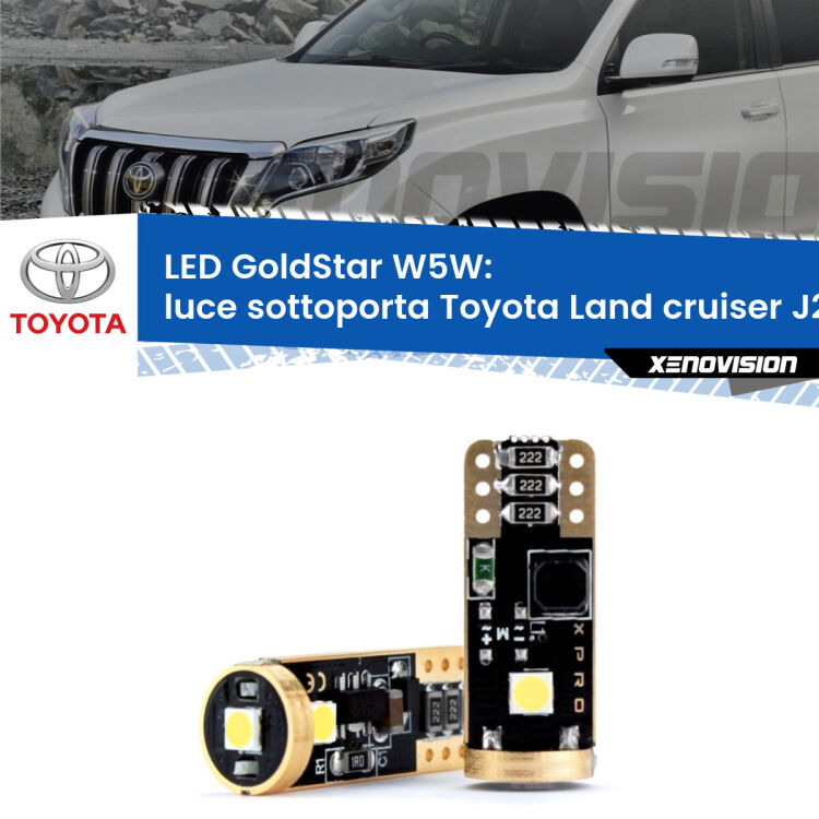 <strong>Luce Sottoporta LED Toyota Land cruiser</strong> J200 2007 in poi: ottima luminosità a 360 gradi. Si inseriscono ovunque. Canbus, Top Quality.