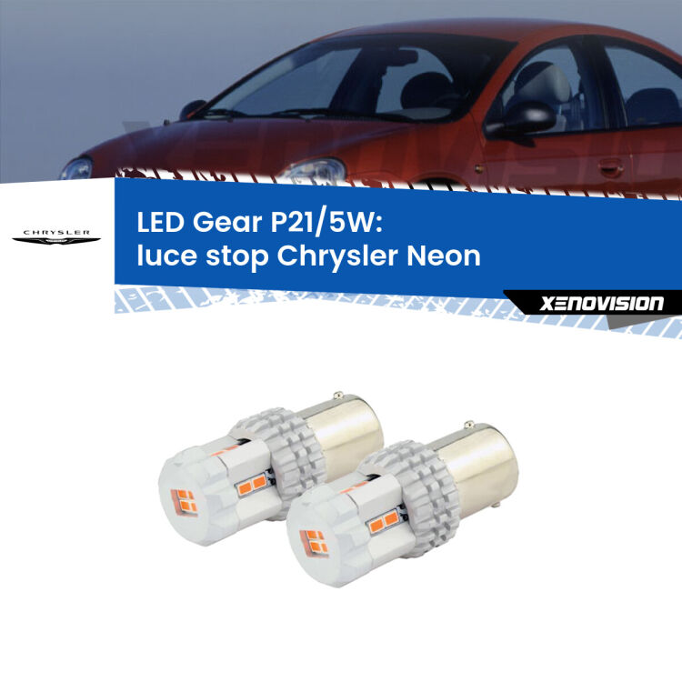 <strong>Luce Stop LED per Chrysler Neon</strong>  1994 - 1999. Due lampade <strong>P21/5W</strong> rosse non canbus modello Gear.