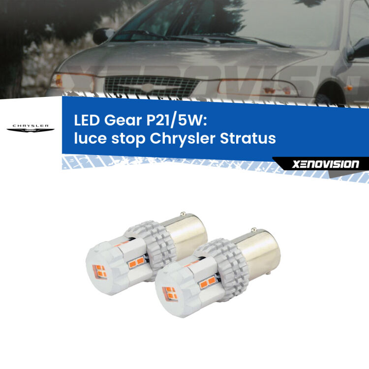 <strong>Luce Stop LED per Chrysler Stratus</strong>  1995 - 2001. Due lampade <strong>P21/5W</strong> rosse non canbus modello Gear.