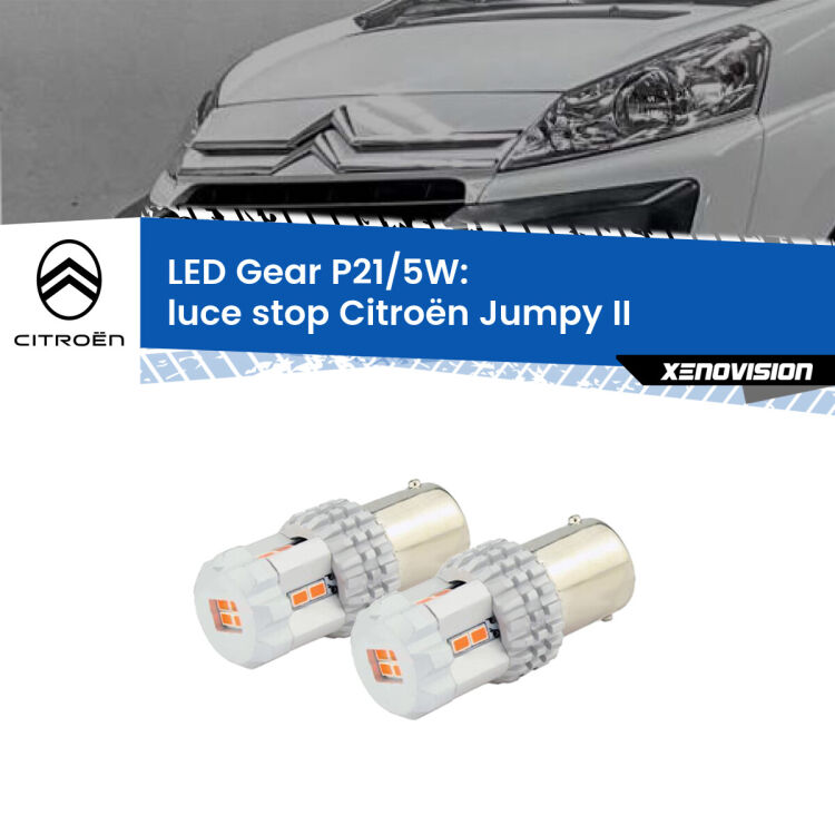 <strong>Luce Stop LED per Citroën Jumpy</strong> II 2006 - 2015. Due lampade <strong>P21/5W</strong> rosse non canbus modello Gear.