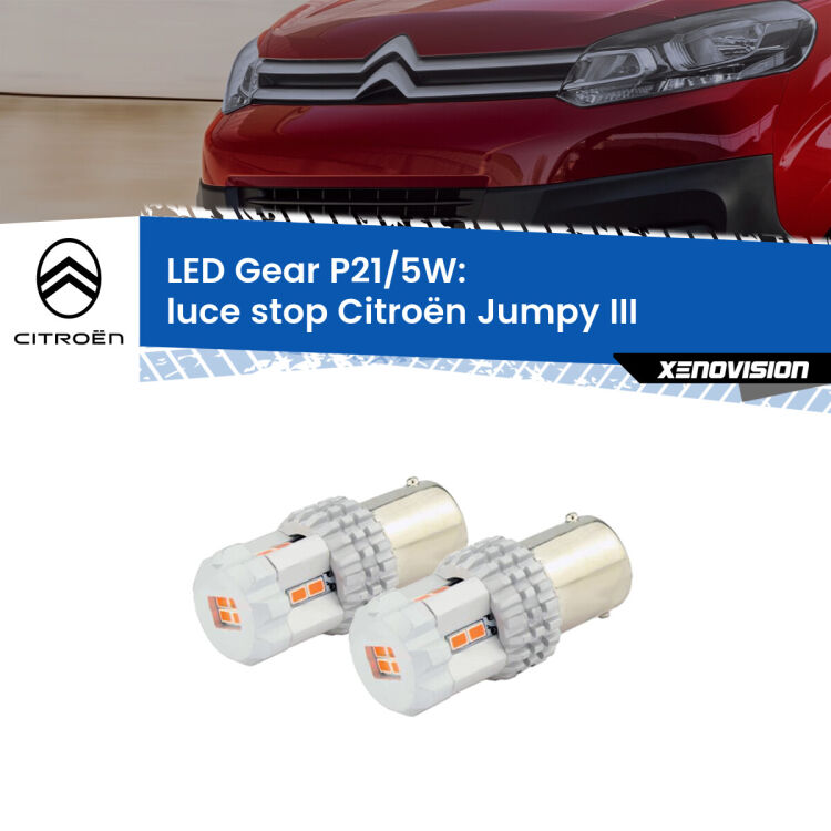 <strong>Luce Stop LED per Citroën Jumpy</strong> III 2016 in poi. Due lampade <strong>P21/5W</strong> rosse non canbus modello Gear.