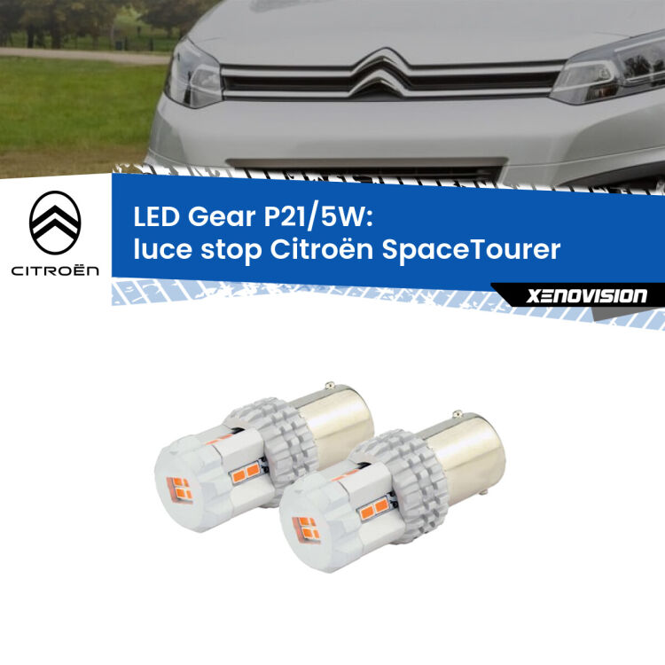 <strong>Luce Stop LED per Citroën SpaceTourer</strong>  2016 in poi. Due lampade <strong>P21/5W</strong> rosse non canbus modello Gear.