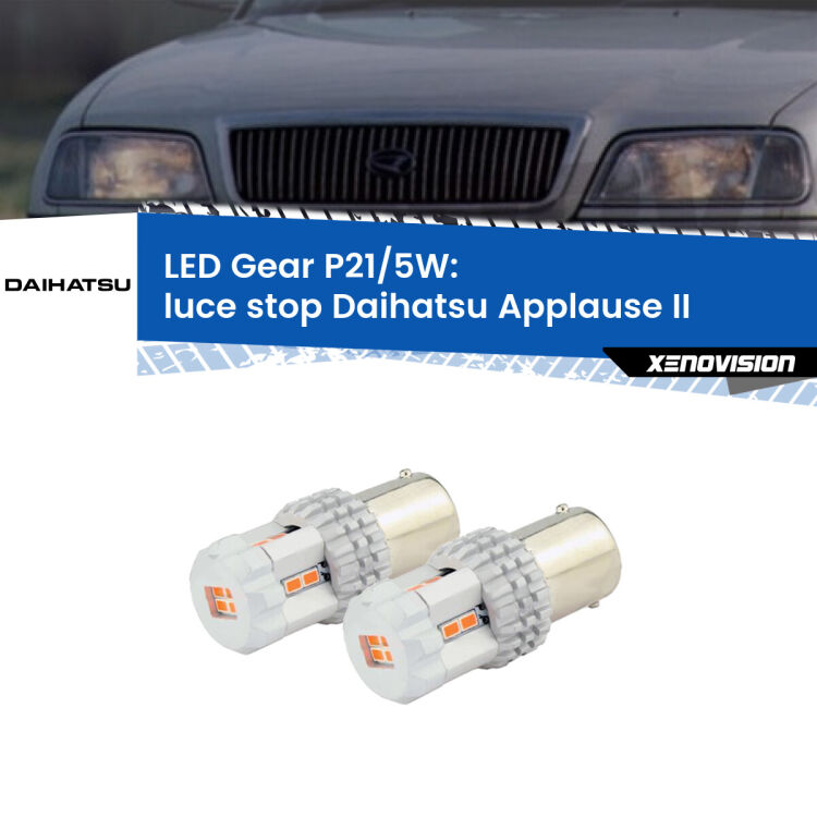 <strong>Luce Stop LED per Daihatsu Applause</strong> II 1997 - 2000. Due lampade <strong>P21/5W</strong> rosse non canbus modello Gear.