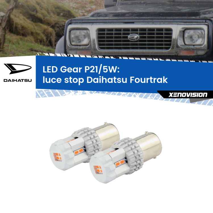 <strong>Luce Stop LED per Daihatsu Fourtrak</strong>  1985 - 1998. Due lampade <strong>P21/5W</strong> rosse non canbus modello Gear.