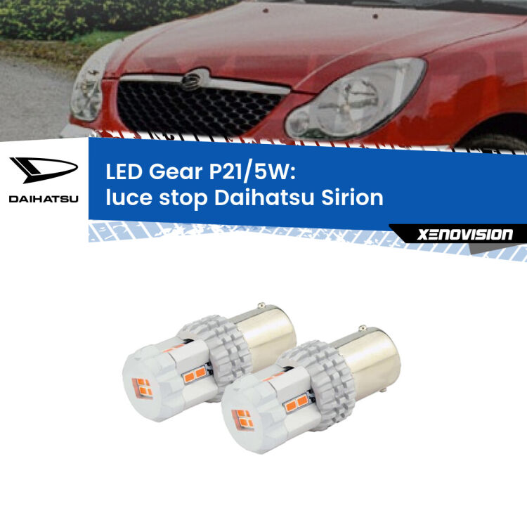 <strong>Luce Stop LED per Daihatsu Sirion</strong>  2005 - 2008. Due lampade <strong>P21/5W</strong> rosse non canbus modello Gear.