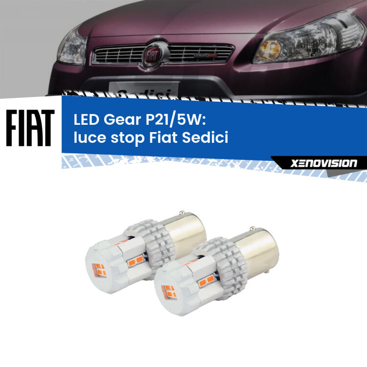 <strong>Luce Stop LED per Fiat Sedici</strong>  2006 - 2014. Due lampade <strong>P21/5W</strong> rosse non canbus modello Gear.