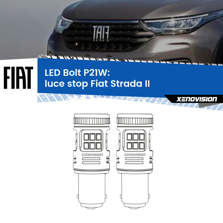 <strong>Luce Stop LED per Fiat Strada</strong> II (posizione). Coppia lampade <strong>P21W</strong> modello Bolt canbus.