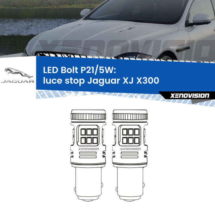 <strong>Luce Stop LED per Jaguar XJ</strong> X300 1994 - 1997. Coppia lampade <strong>P21/5W</strong> modello Bolt canbus.