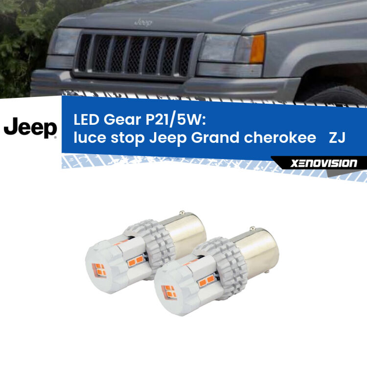 <strong>Luce Stop LED per Jeep Grand cherokee  </strong> ZJ 1993 - 1998. Due lampade <strong>P21/5W</strong> rosse non canbus modello Gear.