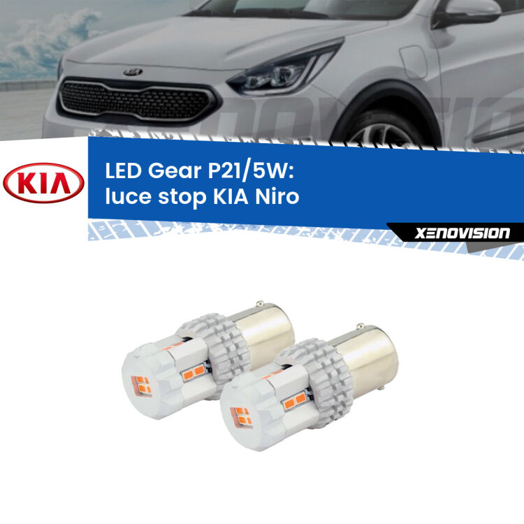 <strong>Luce Stop LED per KIA Niro</strong>  2016 in poi. Due lampade <strong>P21/5W</strong> rosse non canbus modello Gear.