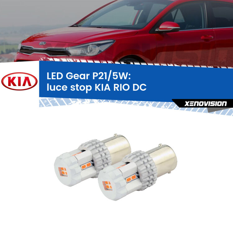 <strong>Luce Stop LED per KIA RIO</strong> DC 1999 - 2004. Due lampade <strong>P21/5W</strong> rosse non canbus modello Gear.