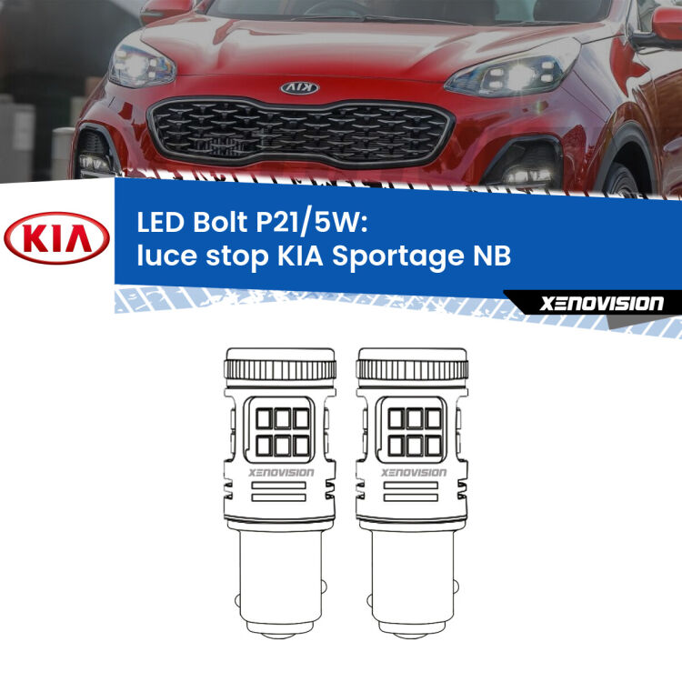 <strong>Luce Stop LED per KIA Sportage</strong> NB 1993 - 2003. Coppia lampade <strong>P21/5W</strong> modello Bolt canbus.