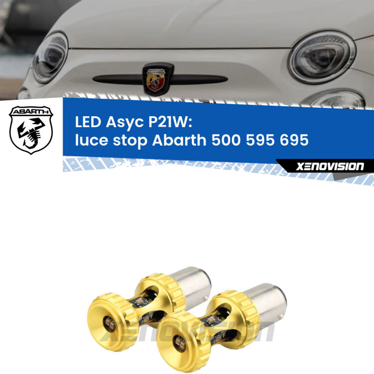 <strong>Luce Stop LED per Abarth 500 595 695</strong>  2008 - 2014. Coppia lampade <strong>P21W</strong> super canbus Rosse modello Gear2.