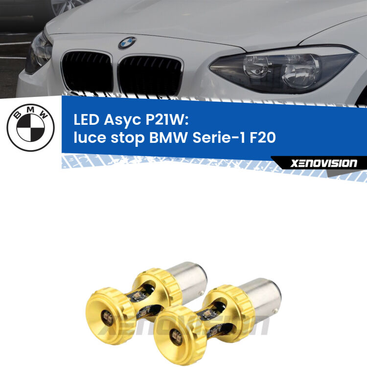 <strong>Luce Stop LED per BMW Serie-1</strong> F20 2010 - 2014. Coppia lampade <strong>P21W</strong> super canbus Rosse modello Gear2.