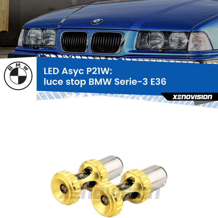 <strong>Luce Stop LED per BMW Serie-3</strong> E36 1990 - 1998. Coppia lampade <strong>P21W</strong> super canbus Rosse modello Gear2.