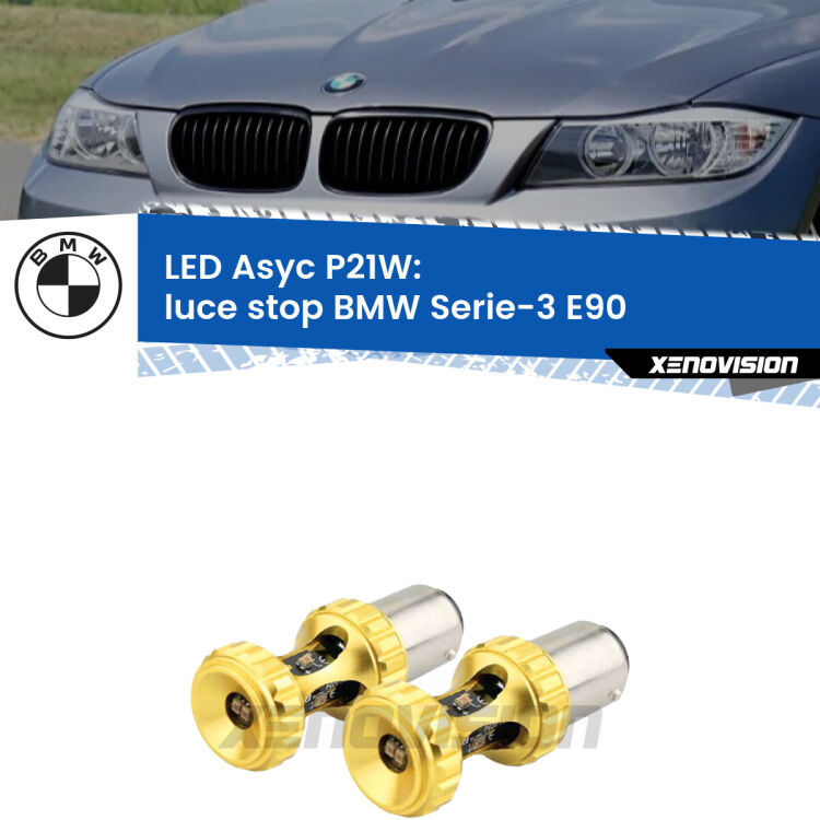 <strong>Luce Stop LED per BMW Serie-3</strong> E90 2005 - 2011. Coppia lampade <strong>P21W</strong> super canbus Rosse modello Gear2.