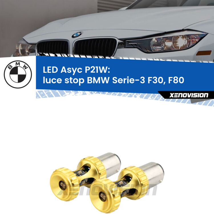 <strong>Luce Stop LED per BMW Serie-3</strong> F30, F80 2012 - 2014. Coppia lampade <strong>P21W</strong> super canbus Rosse modello Gear2.