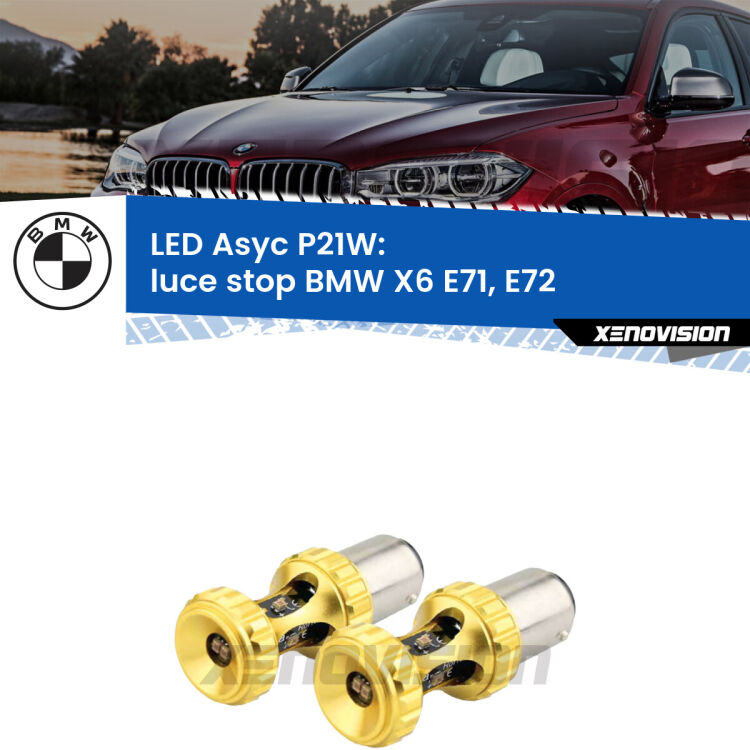 <strong>Luce Stop LED per BMW X6</strong> E71, E72 2008 - 2014. Coppia lampade <strong>P21W</strong> super canbus Rosse modello Gear2.