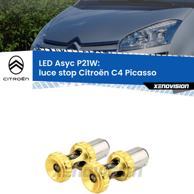 <strong>Luce Stop LED per Citroën C4 Picasso</strong>  2006 - 2013. Coppia lampade <strong>P21W</strong> super canbus Rosse modello Gear2.