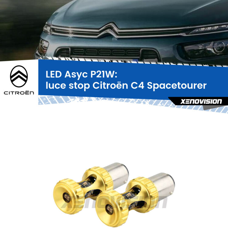 <strong>Luce Stop LED per Citroën C4 Spacetourer</strong>  2018 in poi. Coppia lampade <strong>P21W</strong> super canbus Rosse modello Gear2.