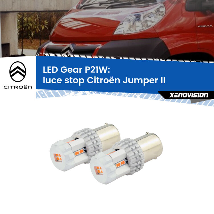 <p>Coppia <strong>LED P21W Rossi per </strong><strong>luce Stop</strong> <strong>Citroën</strong> <strong>Jumper </strong>(II) 2002 in poi: ultracompatti, illuminazione a 360 gradi e Canbus. Qualità Massima.</p>
<div> </div>