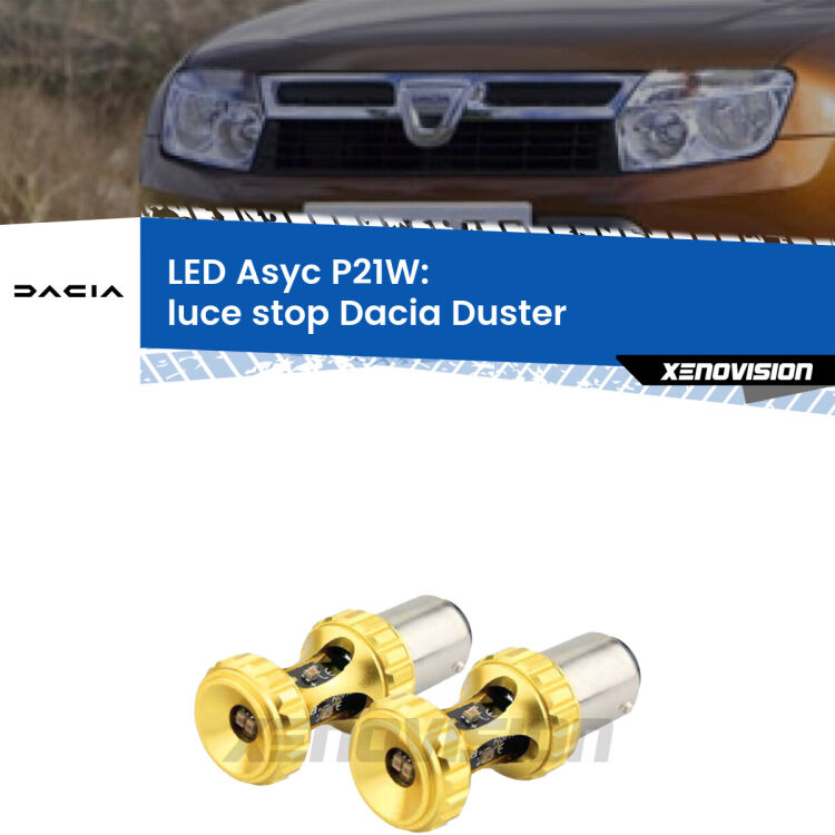 <strong>Luce Stop LED per Dacia Duster</strong>  restyling. Coppia lampade <strong>P21W</strong> super canbus Rosse modello Gear2.