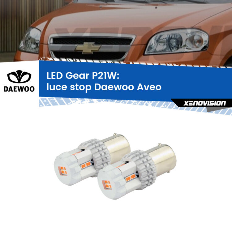 <p>Coppia <strong>LED P21W Rossi per </strong><strong>luce Stop</strong> <strong>Daewoo</strong> <strong>Aveo </strong> 2002 - 2005: ultracompatti, illuminazione a 360 gradi e Canbus. Qualità Massima.</p>
<div> </div>