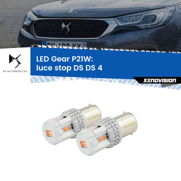 <p>Coppia <strong>LED P21W Rossi per </strong><strong>luce Stop</strong> <strong>DS</strong> <strong>DS 4 </strong> 2015 in poi: ultracompatti, illuminazione a 360 gradi e Canbus. Qualità Massima.</p>
<div> </div>